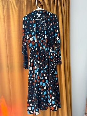 Geometric Print Midi Dress
